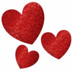 60 piece valentines day glitter heart cardboard standup set